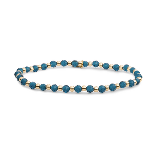 Bracelet | Ocean Topaz Quartz Interstellar - Gold - 3mm