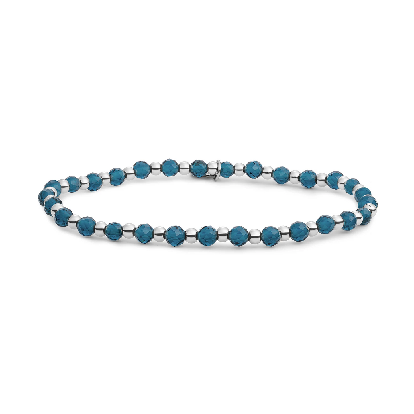 Bracelet | Ocean Topaz Quartz Interstellar - Silver - 3mm