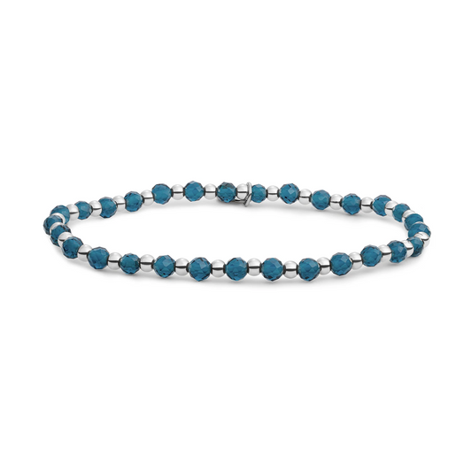 Bracelet | Ocean Topaz Quartz Interstellar - Silver - 3mm