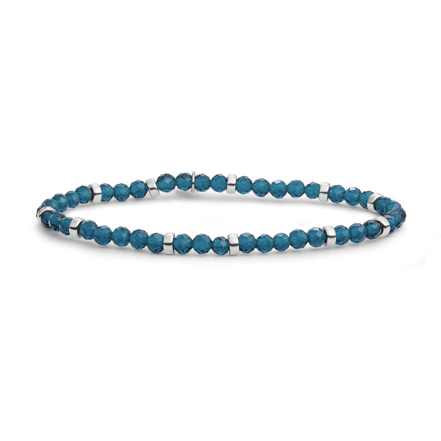 Bracelet | Ocean Topaz Quartz Roundel Interstellar - Silver
