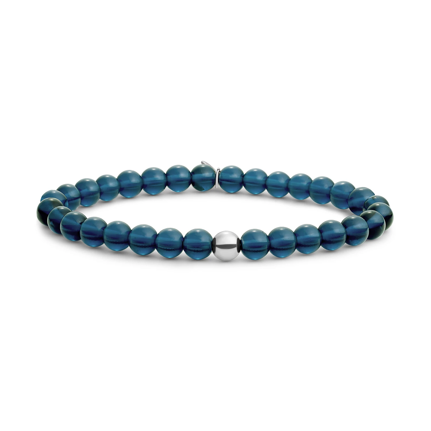 Bracelet | Ocean Topaz Quartz Saturn large - Silver - 6mm