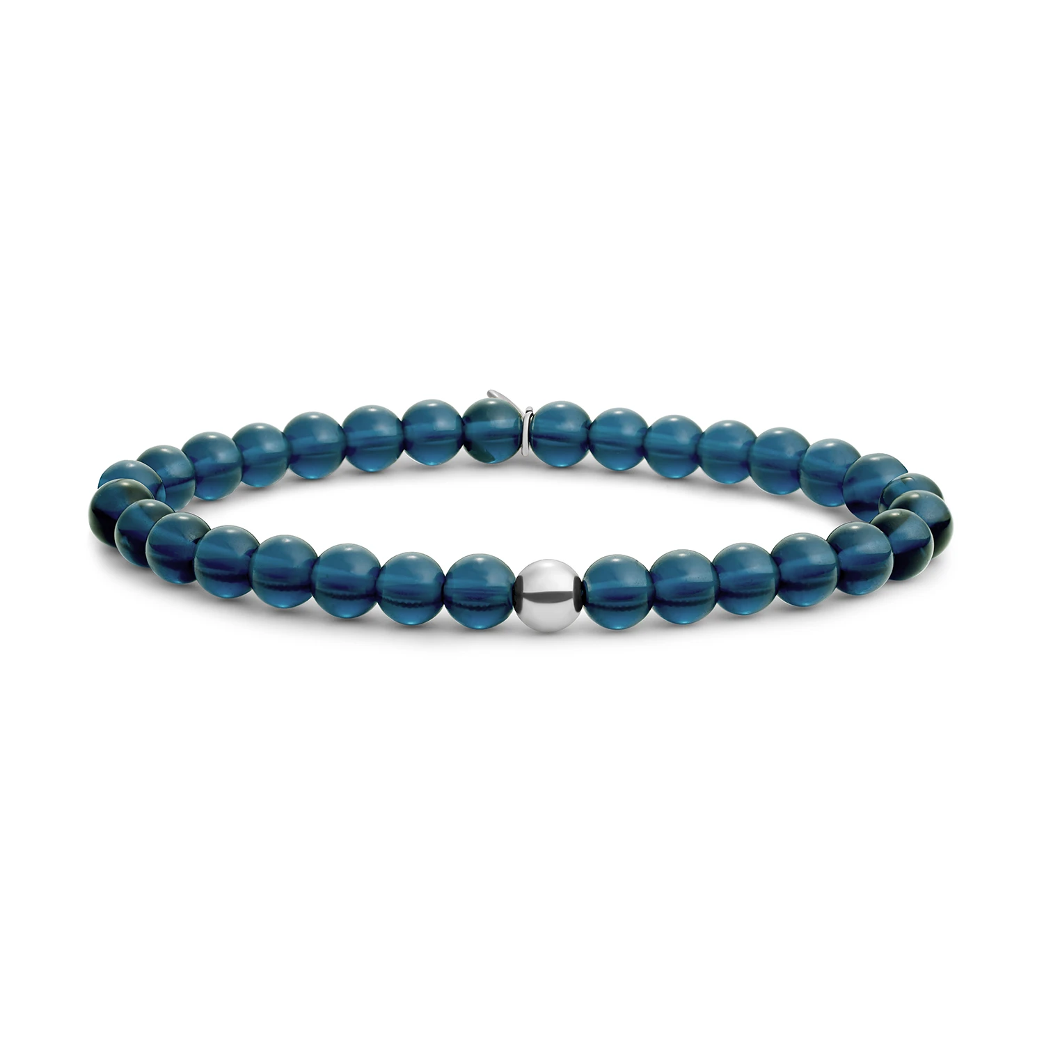 Bracelet | Ocean Topaz Quartz Saturn large - Silver - 6mm