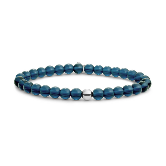 Bracelet | Ocean Topaz Quartz Saturn large - Silver - 6mm