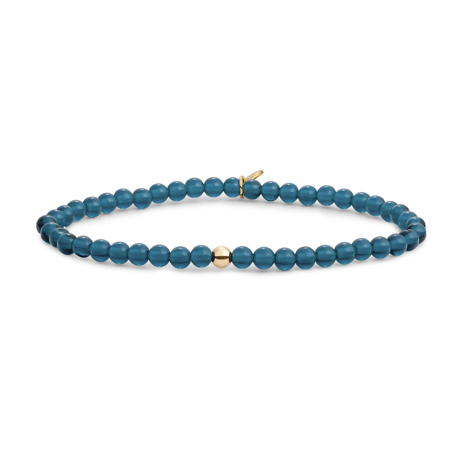 Bracelet | Ocean Topaz Quartz Saturn small - Gold - 4mm