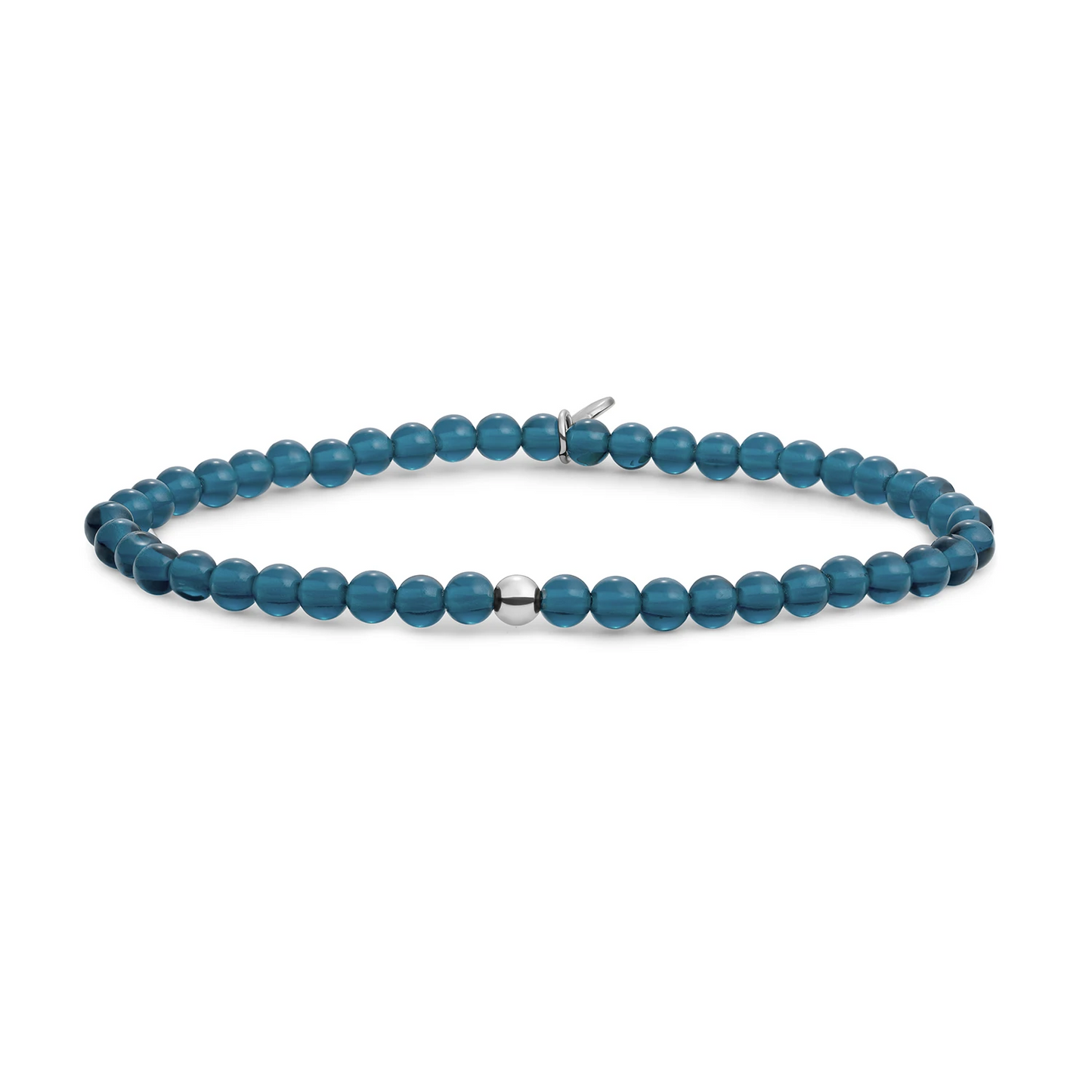 Bracelet | Ocean Topaz Quartz Saturn small - Silver - 4mm
