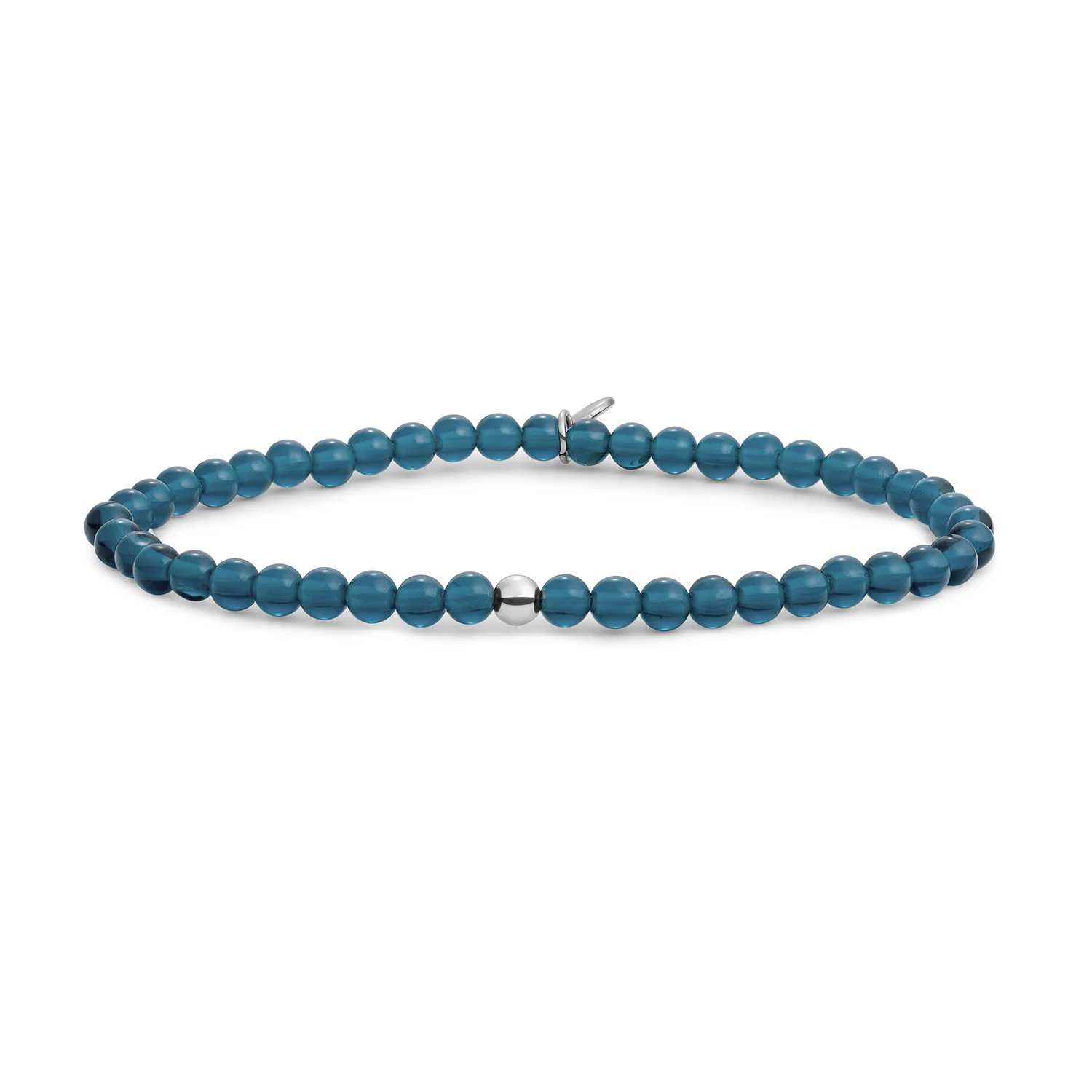 Bracelet | Ocean Topaz Quartz Saturn small - Silver - 4mm
