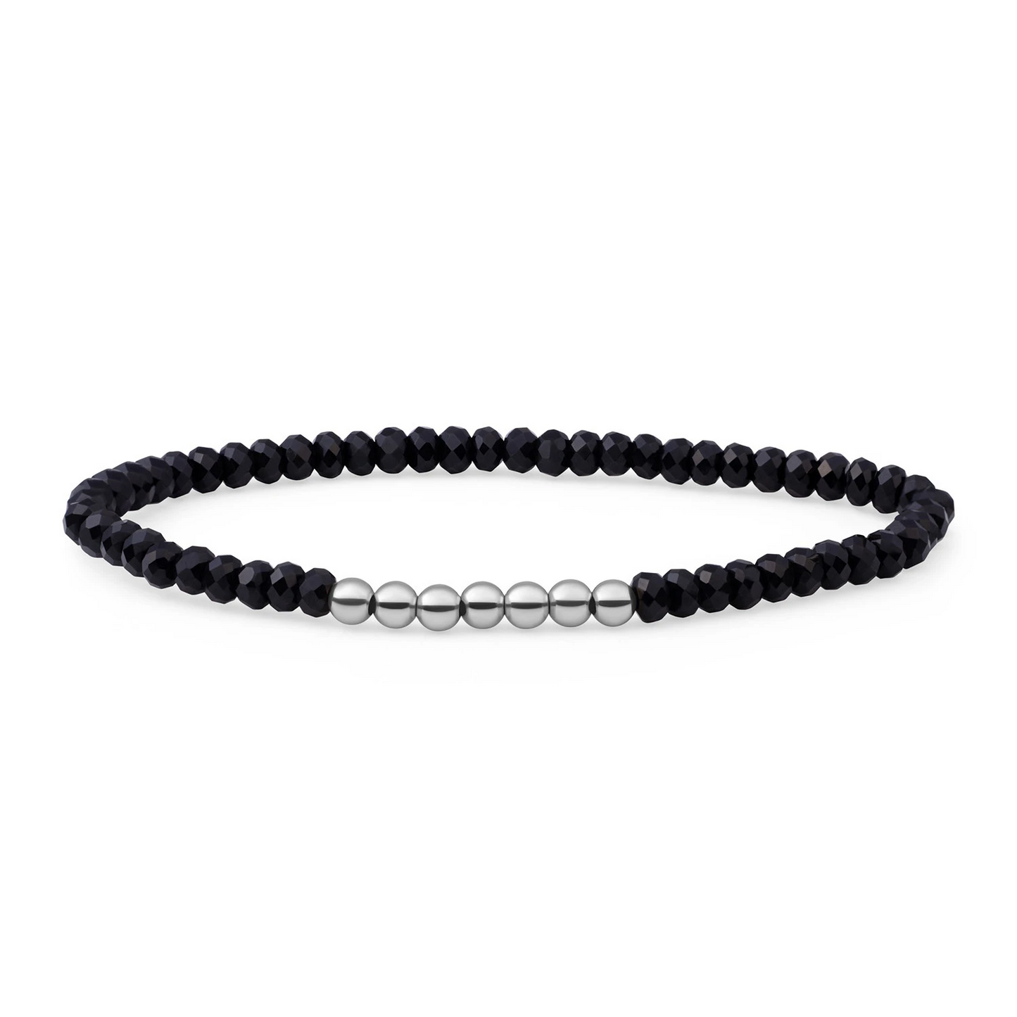 Bracelet | Onyx 4mm Reverse Universe - Silver