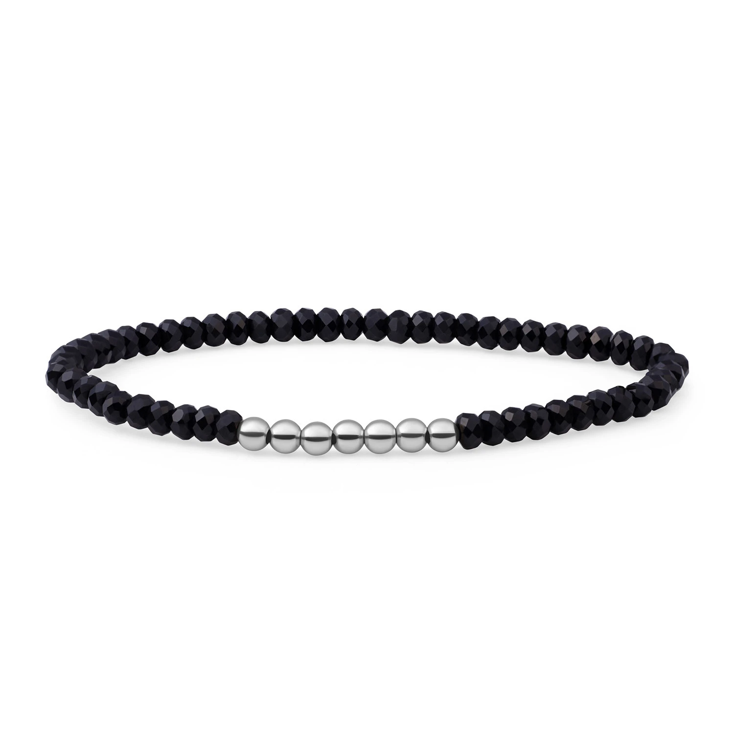 Bracelet | Onyx 4mm Reverse Universe - Silver