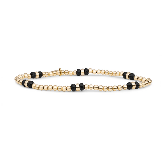 Bracelet | Onyx Double Reverse Roundel - Gold