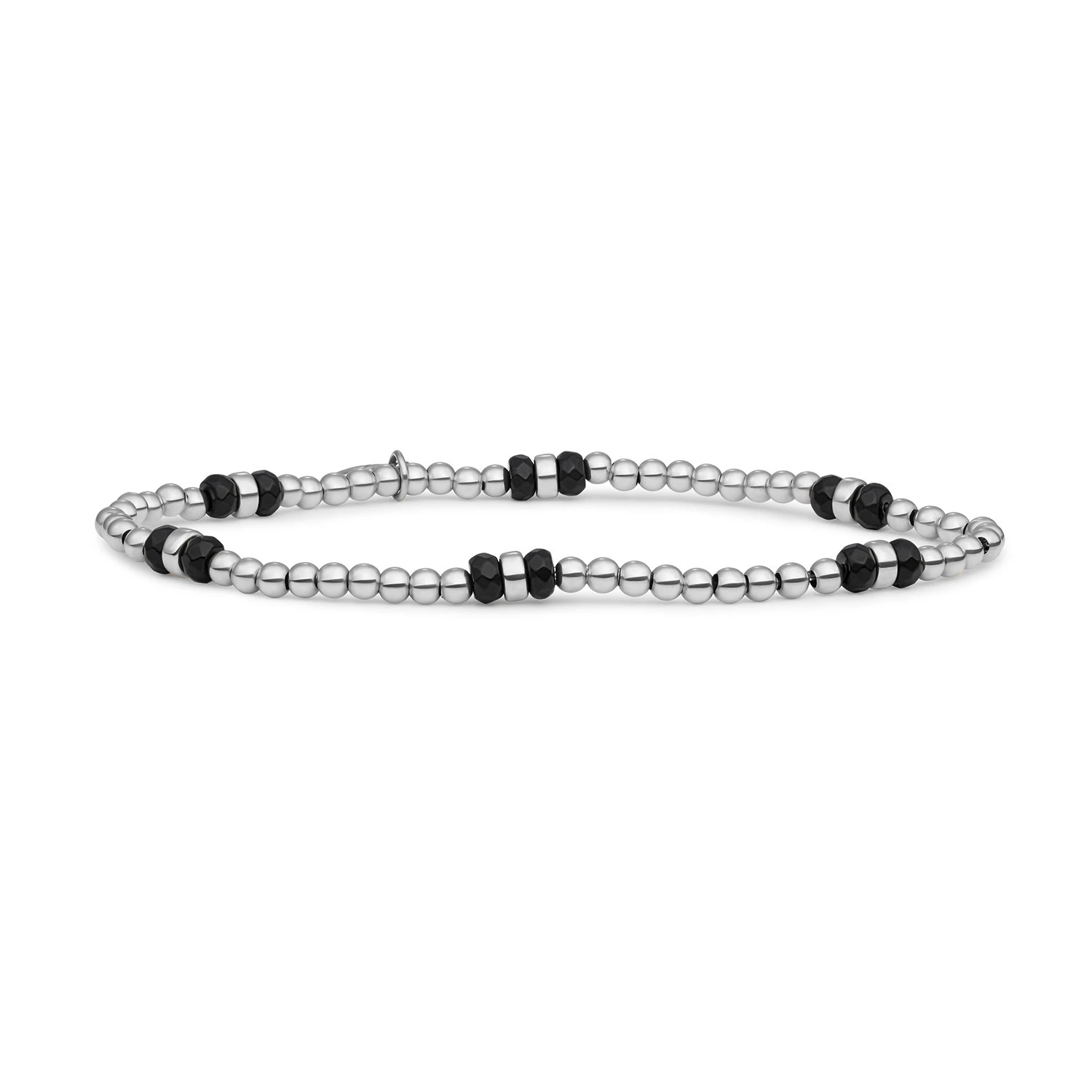 Bracelet | Onyx Double Reverse Roundel - Silver