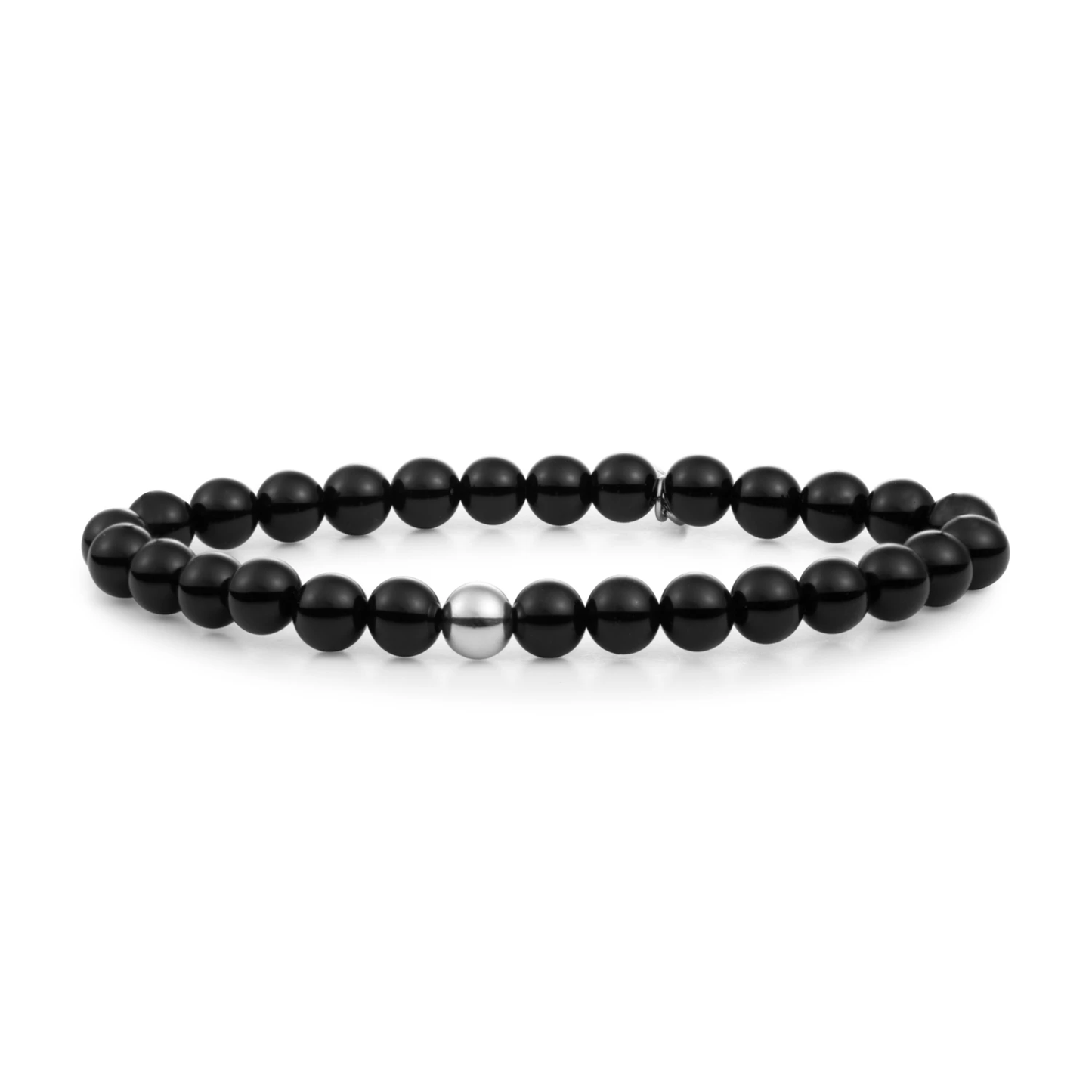 Bracelet | Onyx Saturn large - Silver - 6mm
