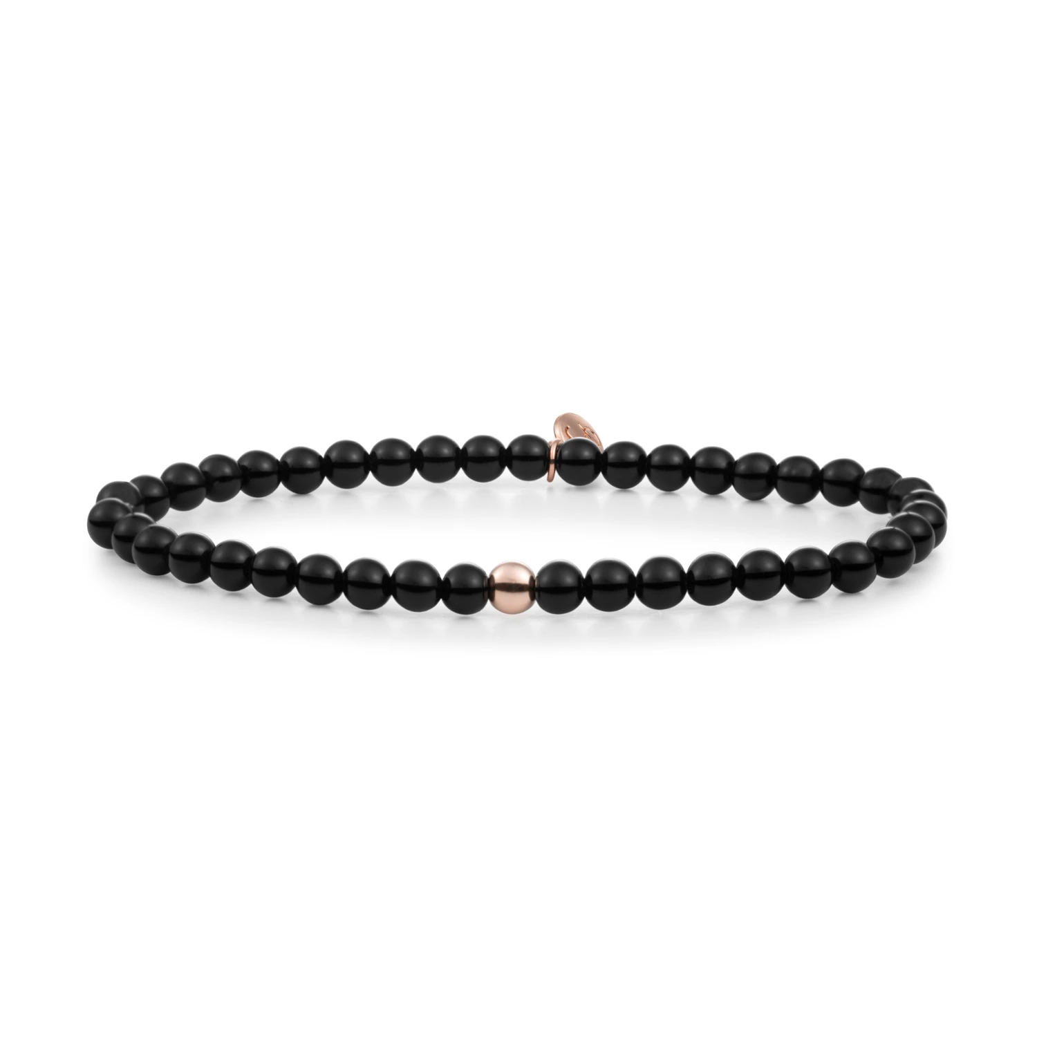 Bracelet | Onyx Saturn small - Rose gold 4mm