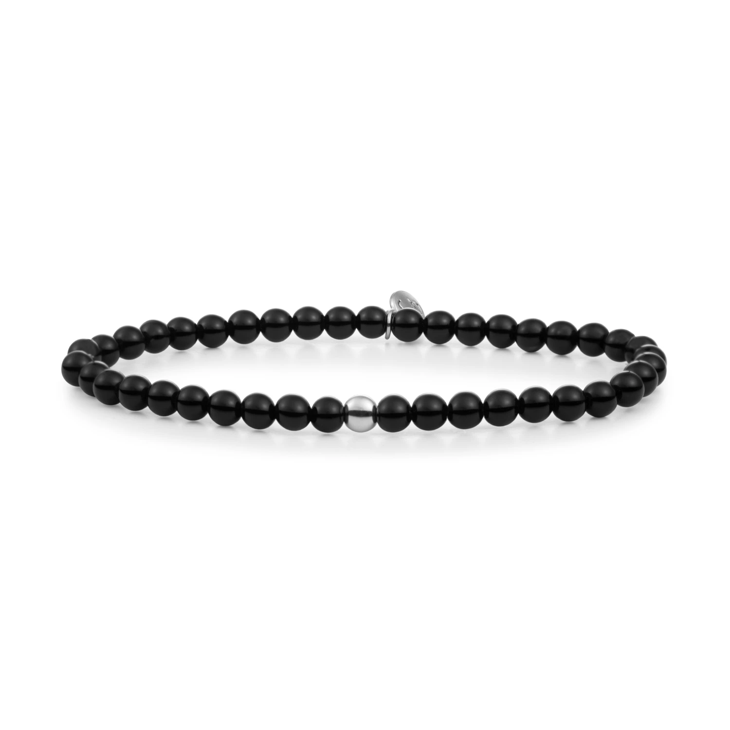 Bracelet | Onyx Saturn small - Silver - 4mm