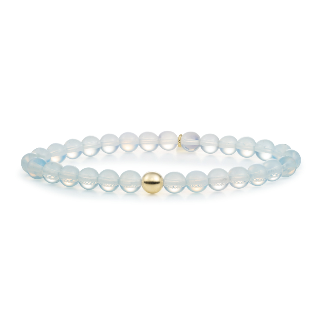 Bracelet | Opalite Saturn large - Gold 6mm