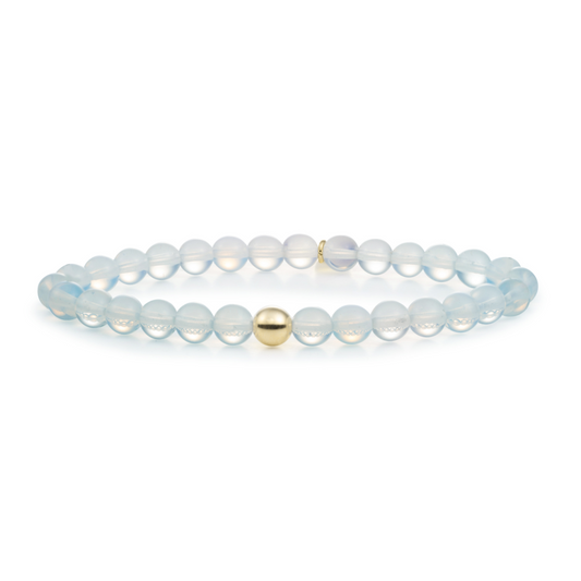 Bracelet | Opalite Saturn large - Gold 6mm