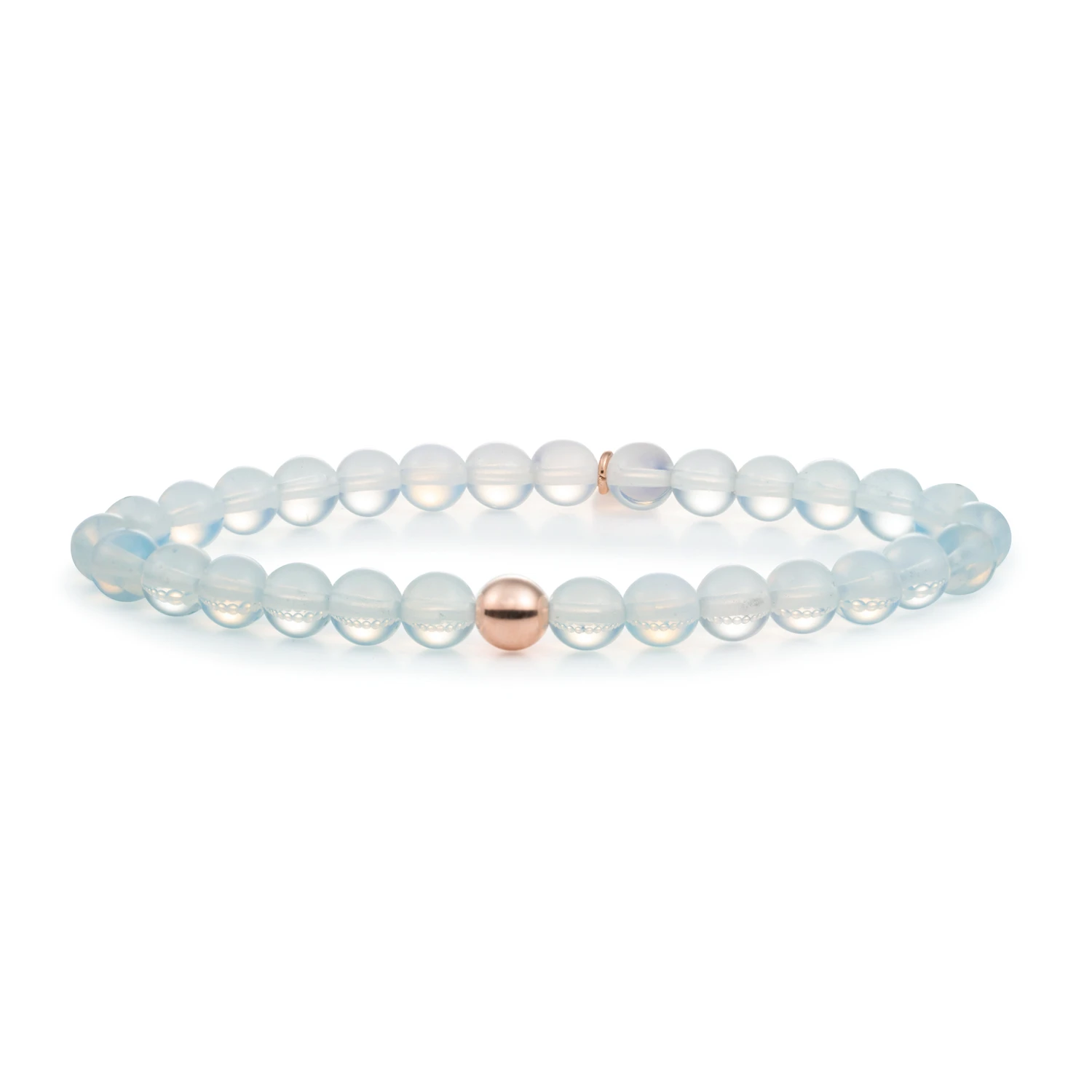 Bracelet | Opalite Saturn large - Rose gold 6mm