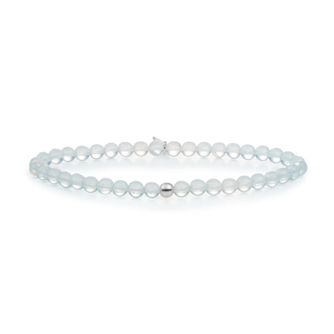 Bracelet | Opalite Saturn small - Silver 4mm