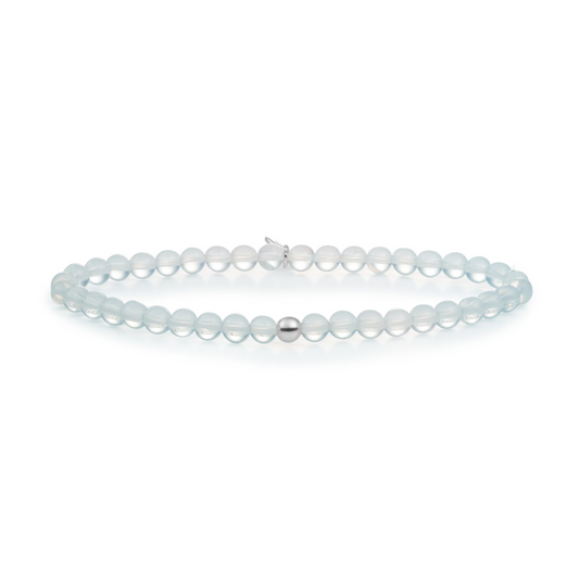 Bracelet | Opalite Saturn small - Silver 4mm