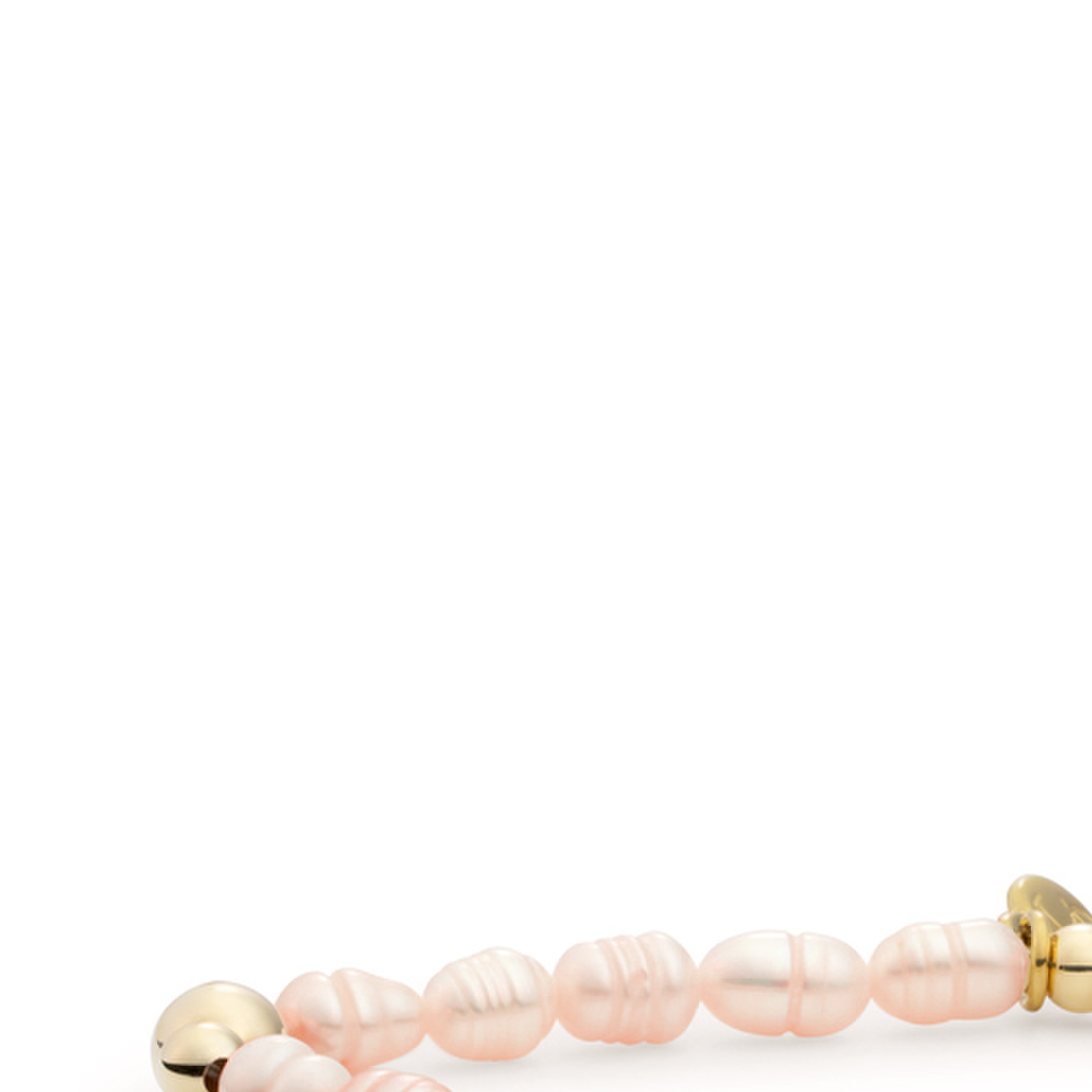 Bracelet | Peach Pearl Bold Mix - Gold