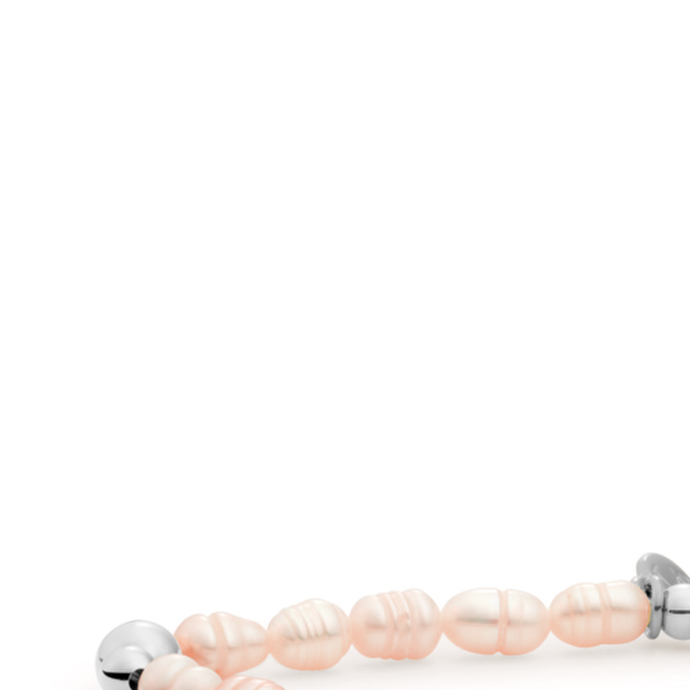 Bracelet | Peach Pearl Bold Mix - Silver