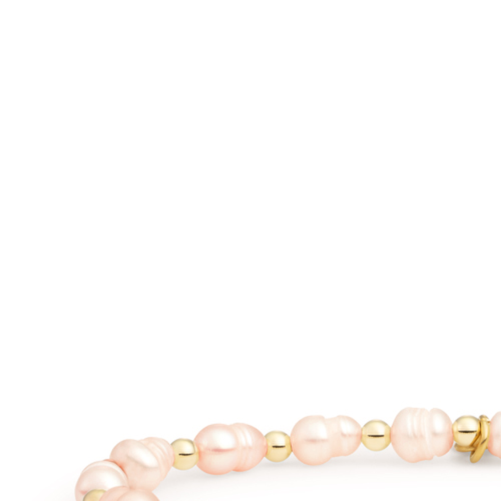 Bracelet | Peach Pearl Interstellar - Gold 3mm