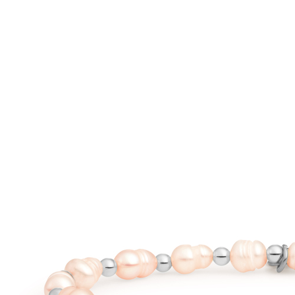 Bracelet | Peach Pearl Interstellar - Silver 3mm