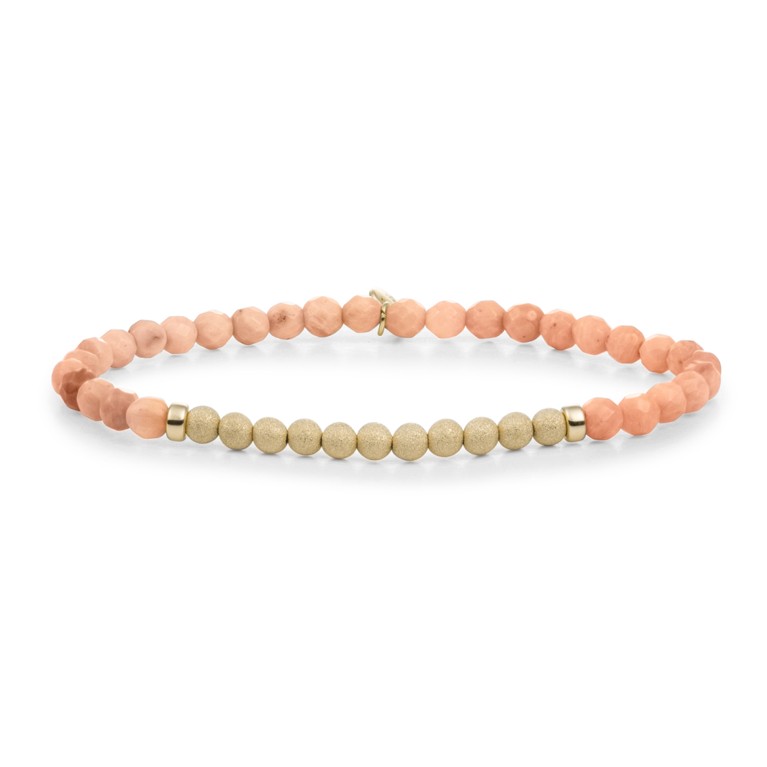 Bracelet - Peach Rhodonite Lightyear - Gold Champagne