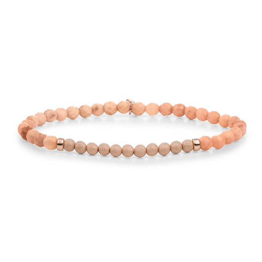 Bracelet - Peach Rhodonite Lightyear - Rose Gold Champagne