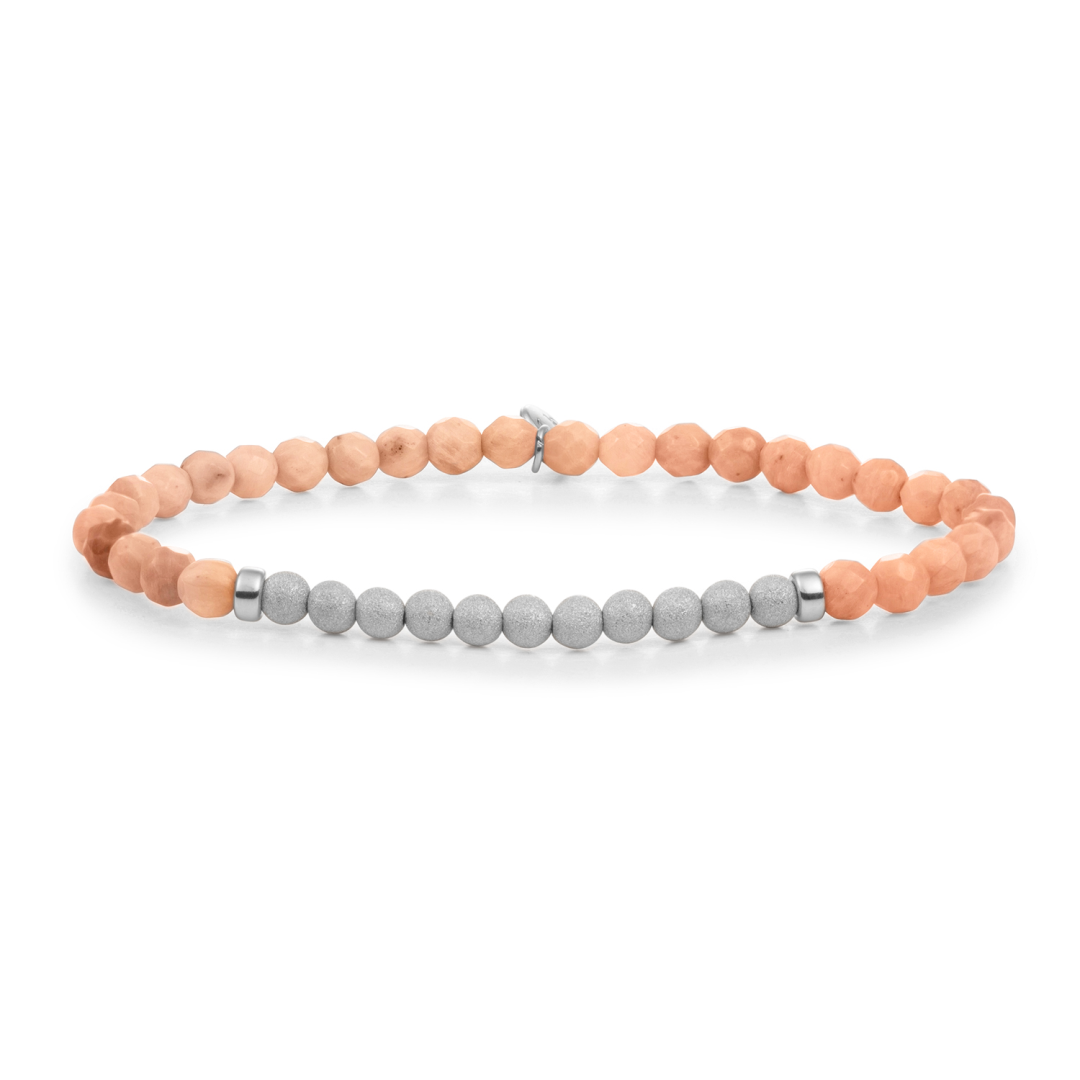 Bracelet - Peach Rhodonite Lightyear - Silver Champagne