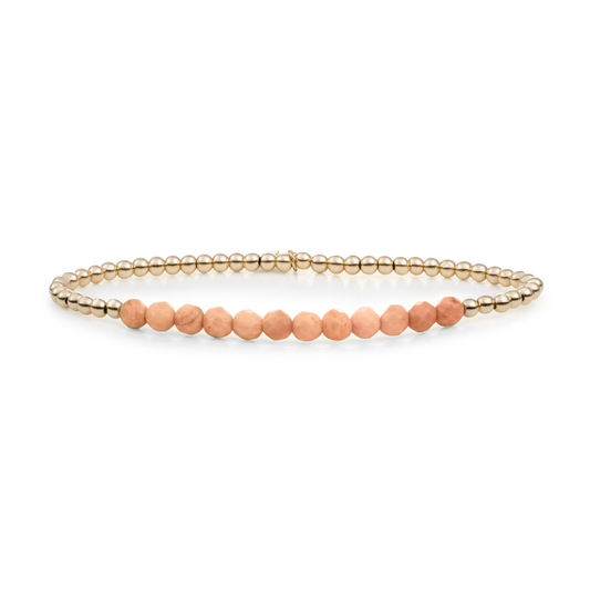 Bracelet | Peach Rhodonite Universe - Gold 3mm