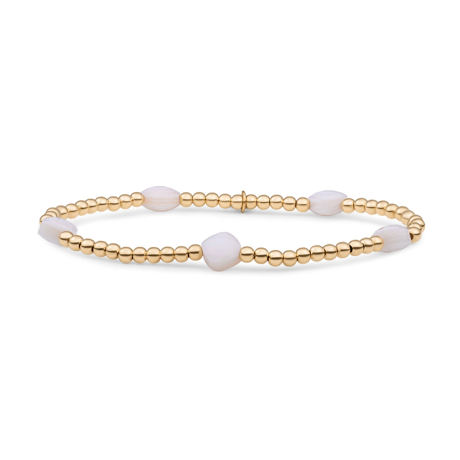 Bracelet | Pearl Cushion Cut Beads - Gold