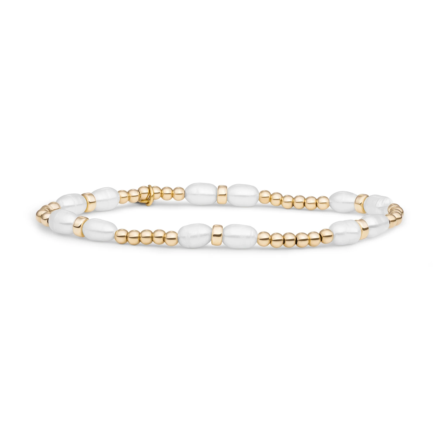 Bracelet | Pearl Double Reverse Roundel - Gold