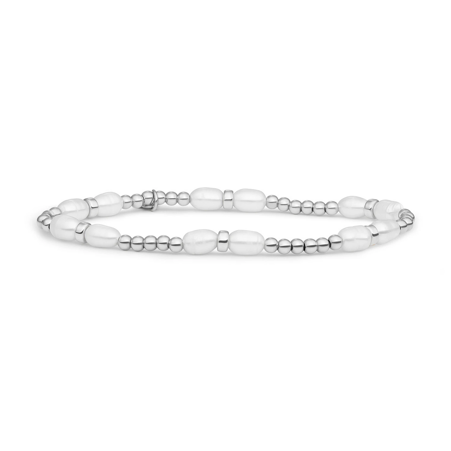 Bracelet | Pearl Double Reverse Roundel - Silver