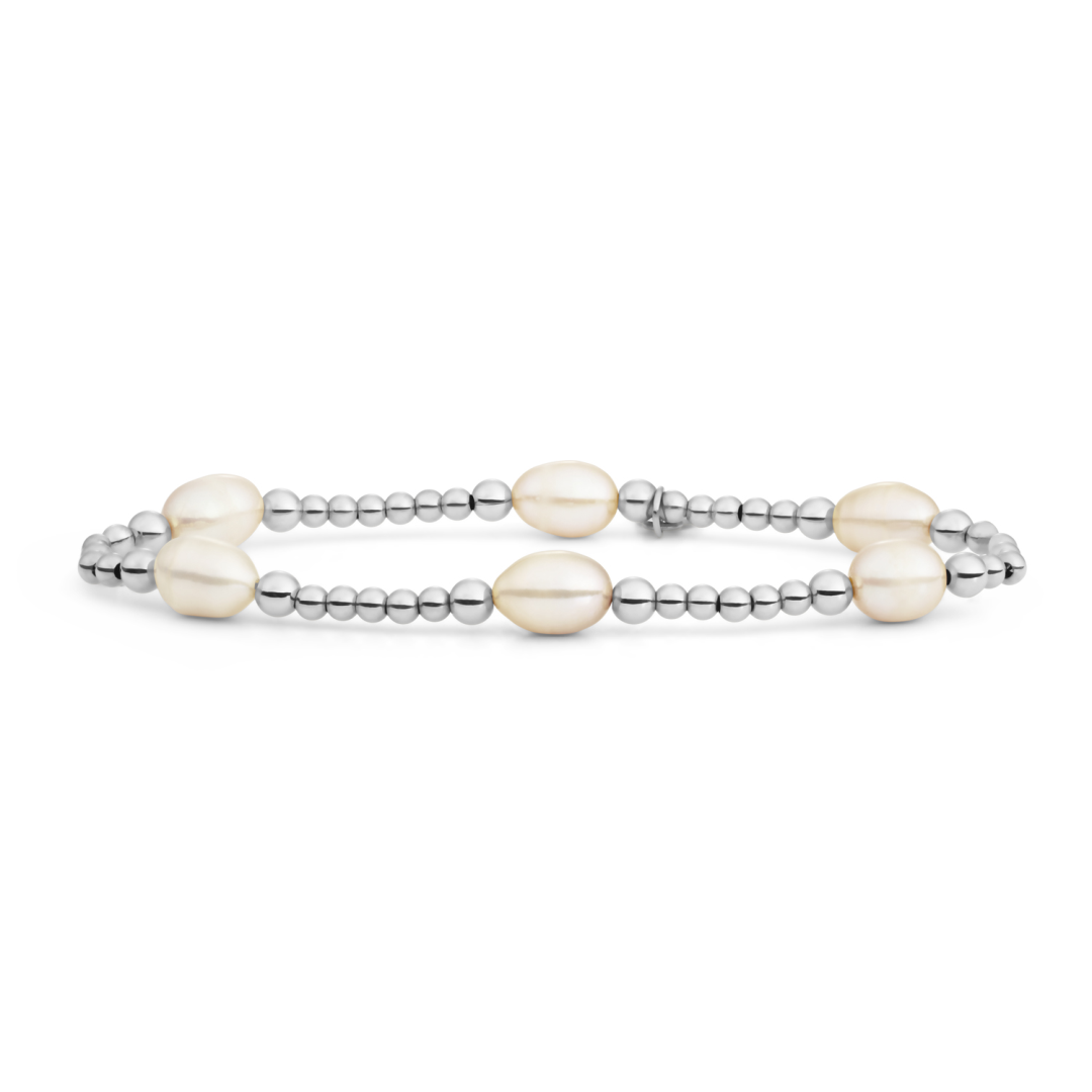 Bracelet | Pearl Reverse Bold Mix - Silver