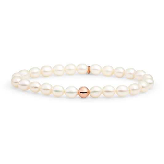 Bracelet | Pearl Saturn large - Rose Gold 6mm