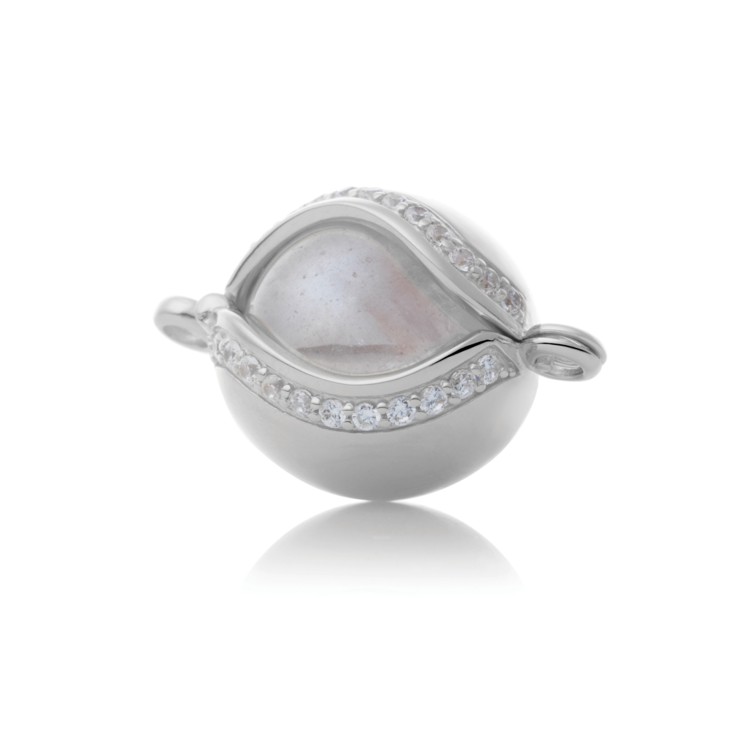 Bracelet Pendant - The Core Crystal Silver - CZ Polished 14mm