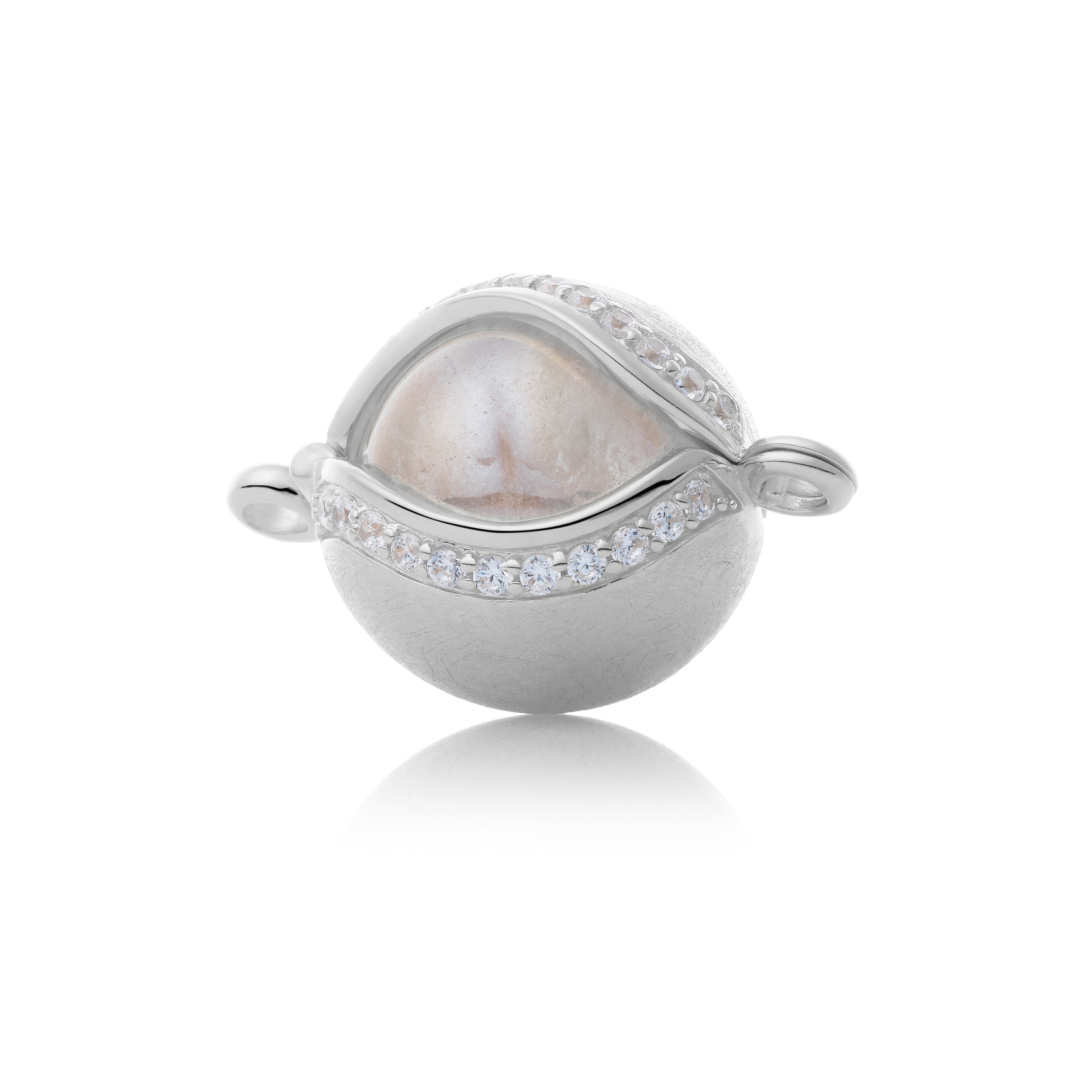 Bracelet Pendant - The Core Mat Crystal Silver - CZ Mat 14mm