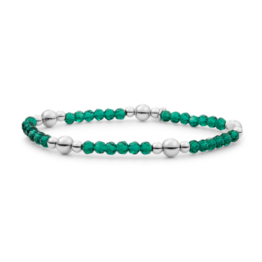 Bracelet | Petrol Green Quartz Bold Mix - Silver