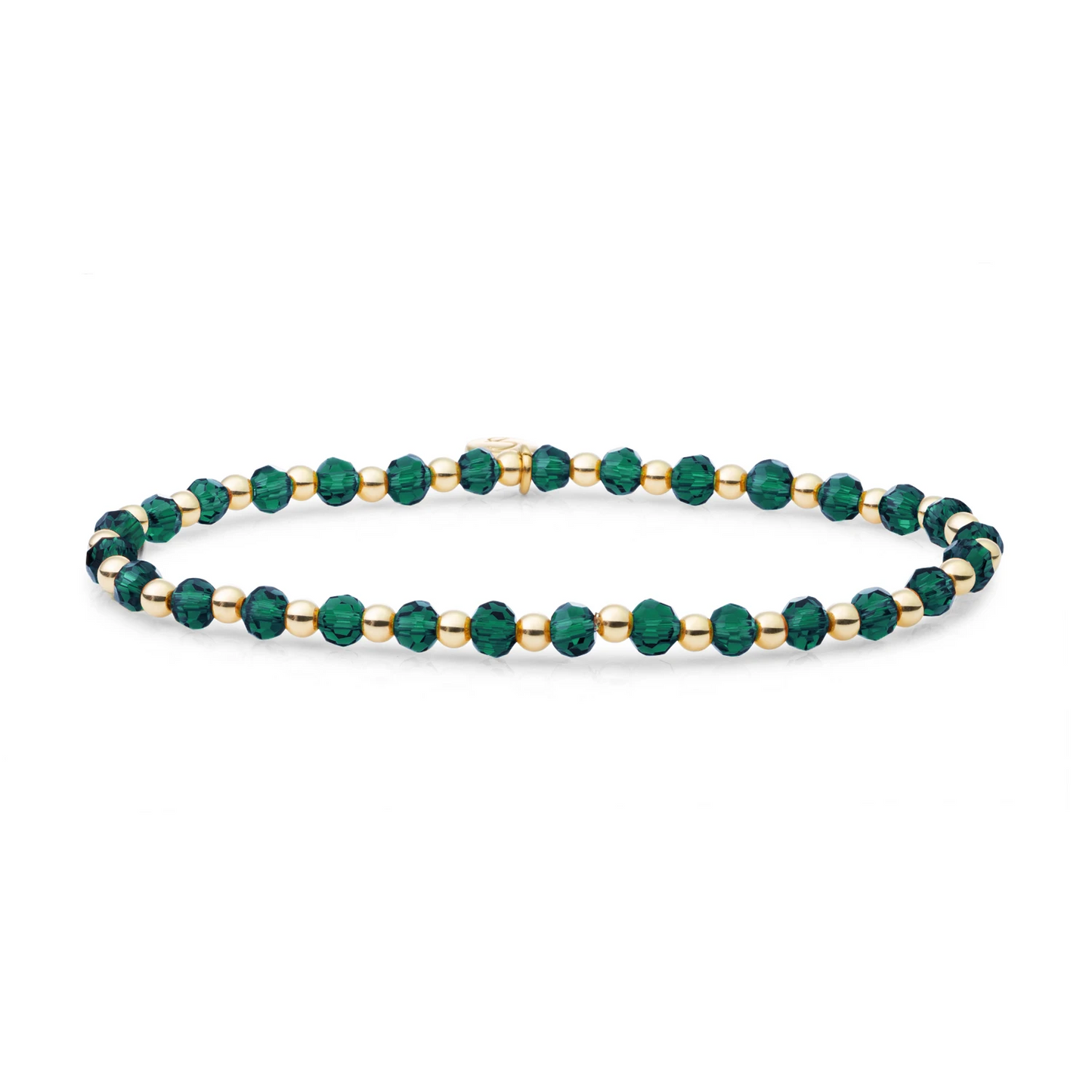 Bracelet | Petrol Green Quartz Interstellar - Gold 3mm