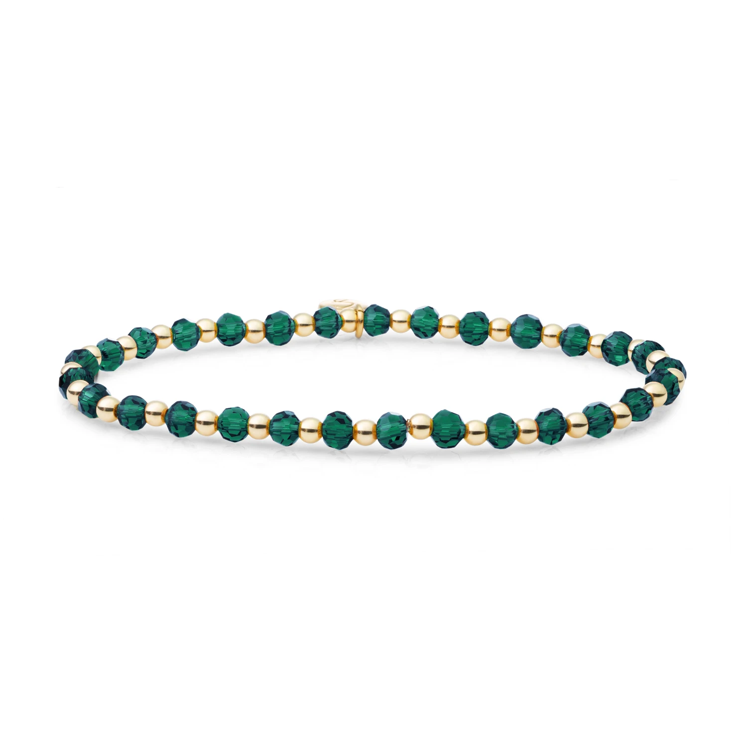 Bracelet | Petrol Green Quartz Interstellar - Gold 3mm