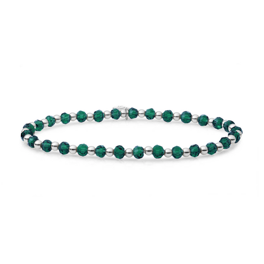 Bracelet | Petrol Green Quartz Interstellar - Silver 3mm