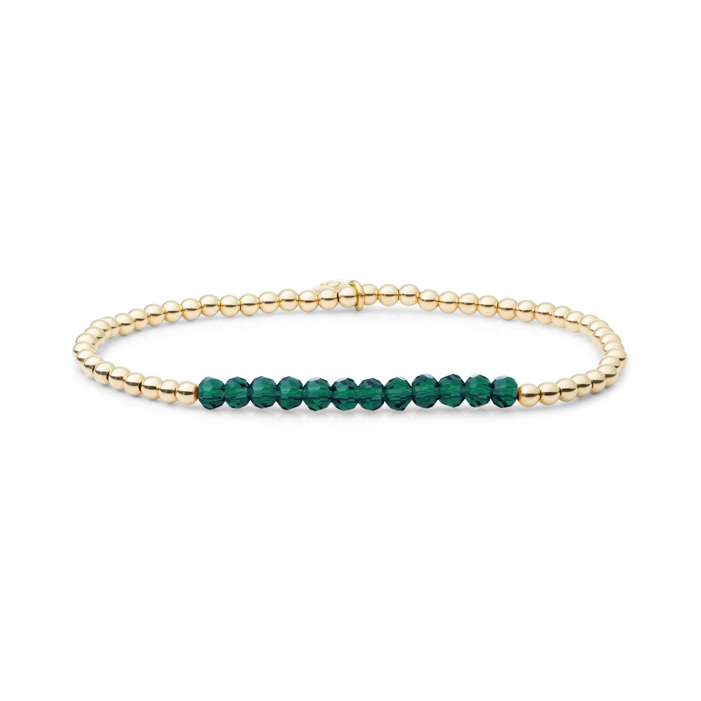 Bracelet | Petrol Green Quartz Universe - Gold 3mm