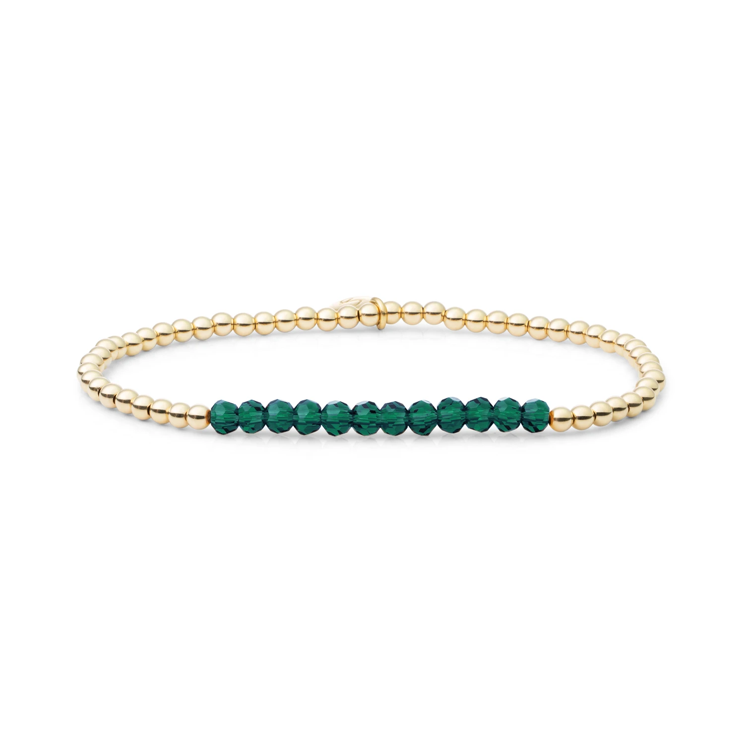 Bracelet | Petrol Green Quartz Universe - Gold 3mm