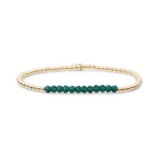 Bracelet | Petrol Green Quartz Universe - Gold 3mm