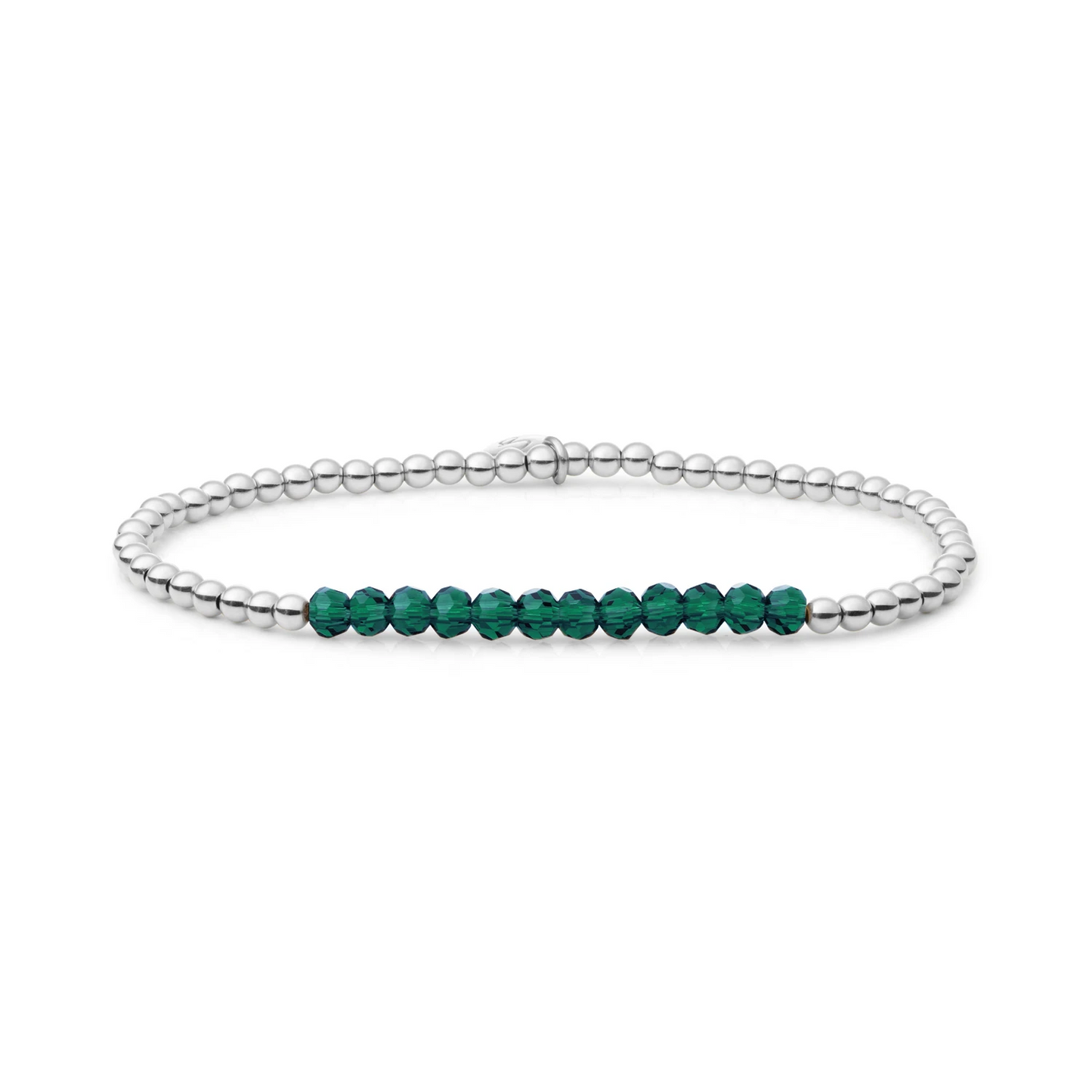 Bracelet | Petrol Green Quartz Universe - Silver 3mm