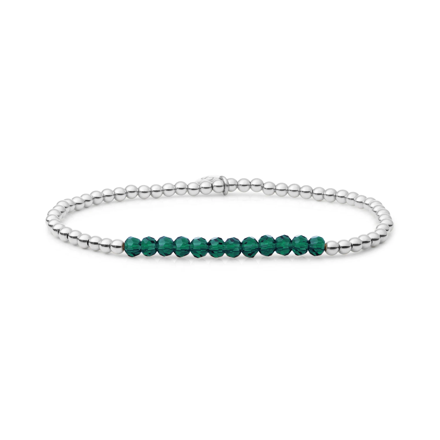 Bracelet | Petrol Green Quartz Universe - Silver 3mm