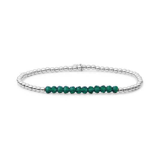 Bracelet | Petrol Green Quartz Universe - Silver 3mm