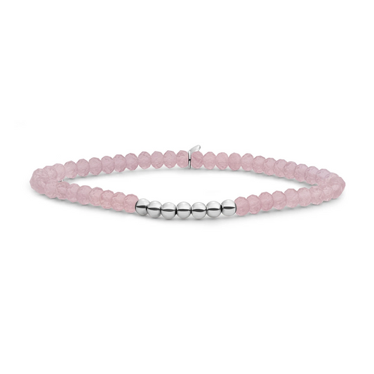 Bracelet | Pink Opalite 4mm Reverse Universe - Silver