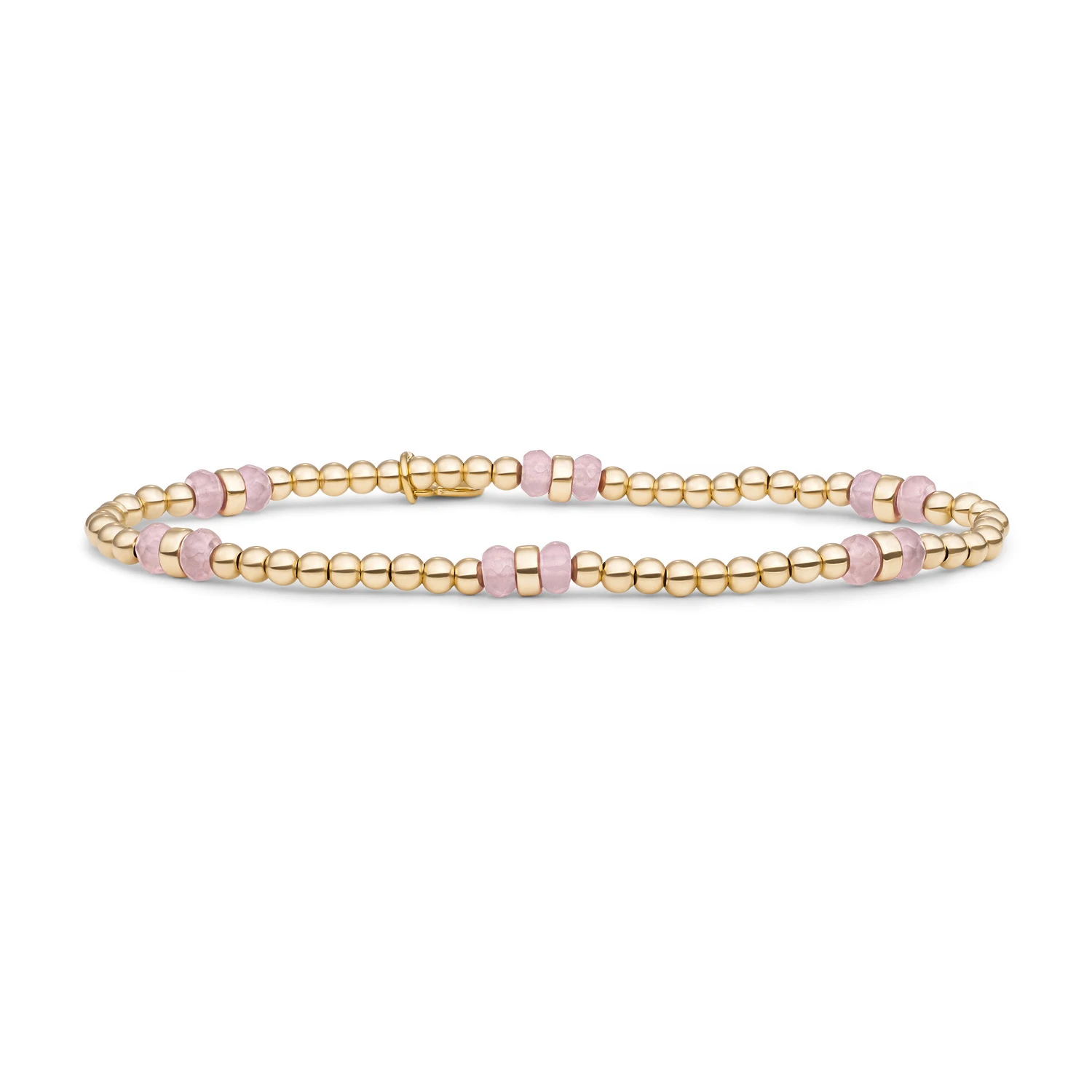 Bracelet | Pink Opalite Double Reverse Roundel - Gold