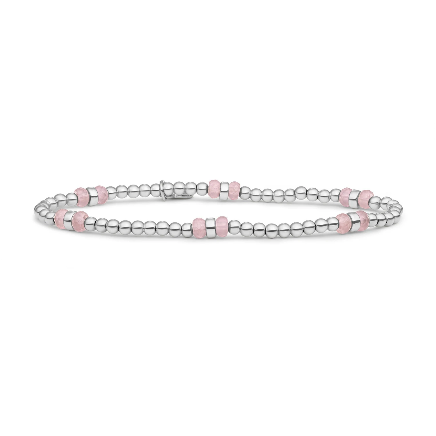 Bracelet | Pink Opalite Double Reverse Roundel - Silver